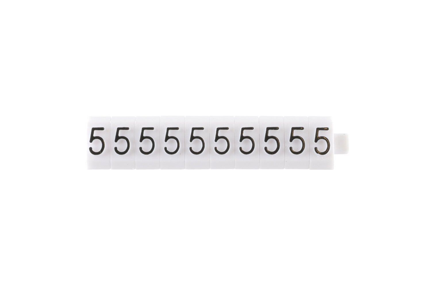 Los teken "5" wit 3 mm - 10 stuks