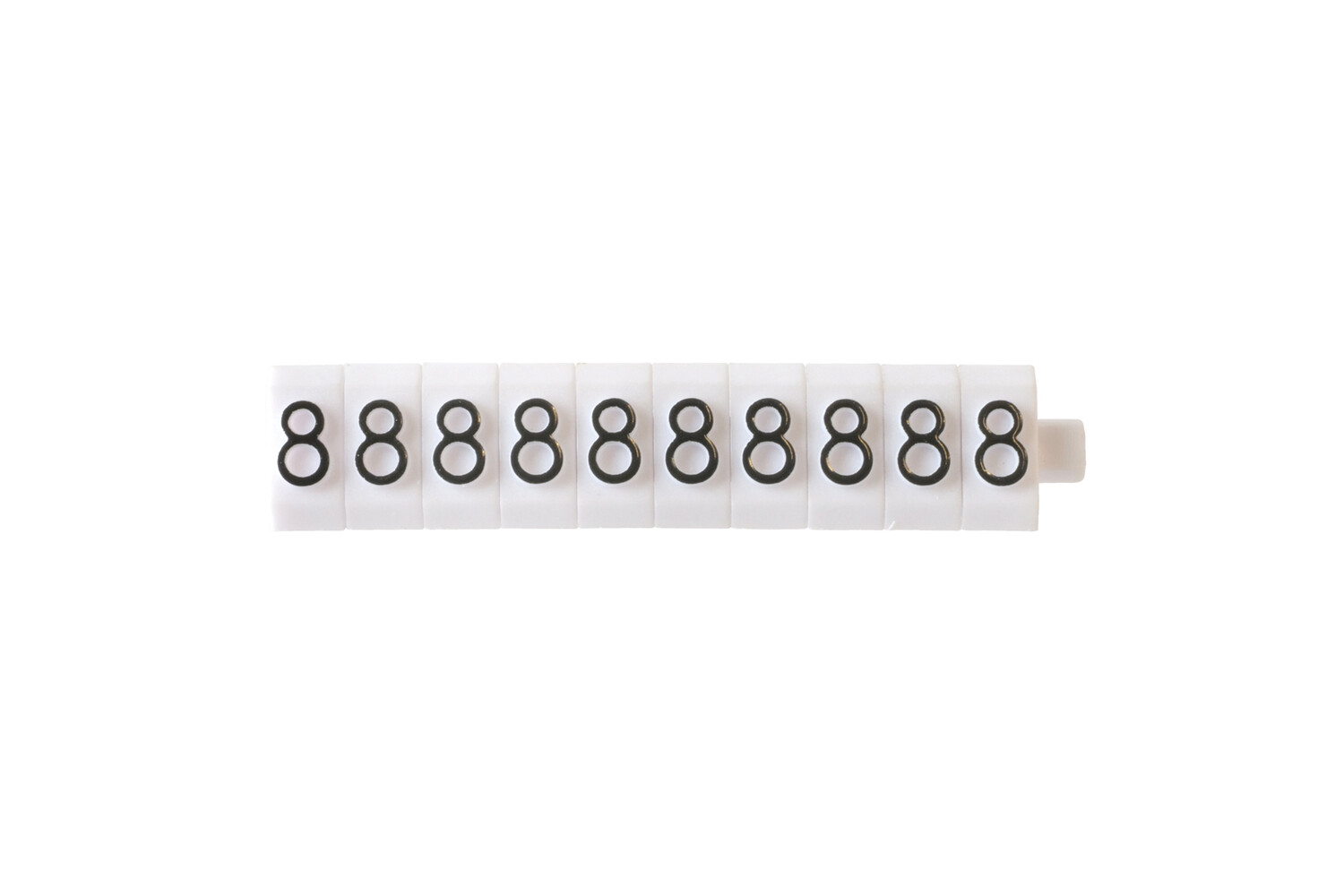 Los teken "8" wit 3 mm - 10 stuks