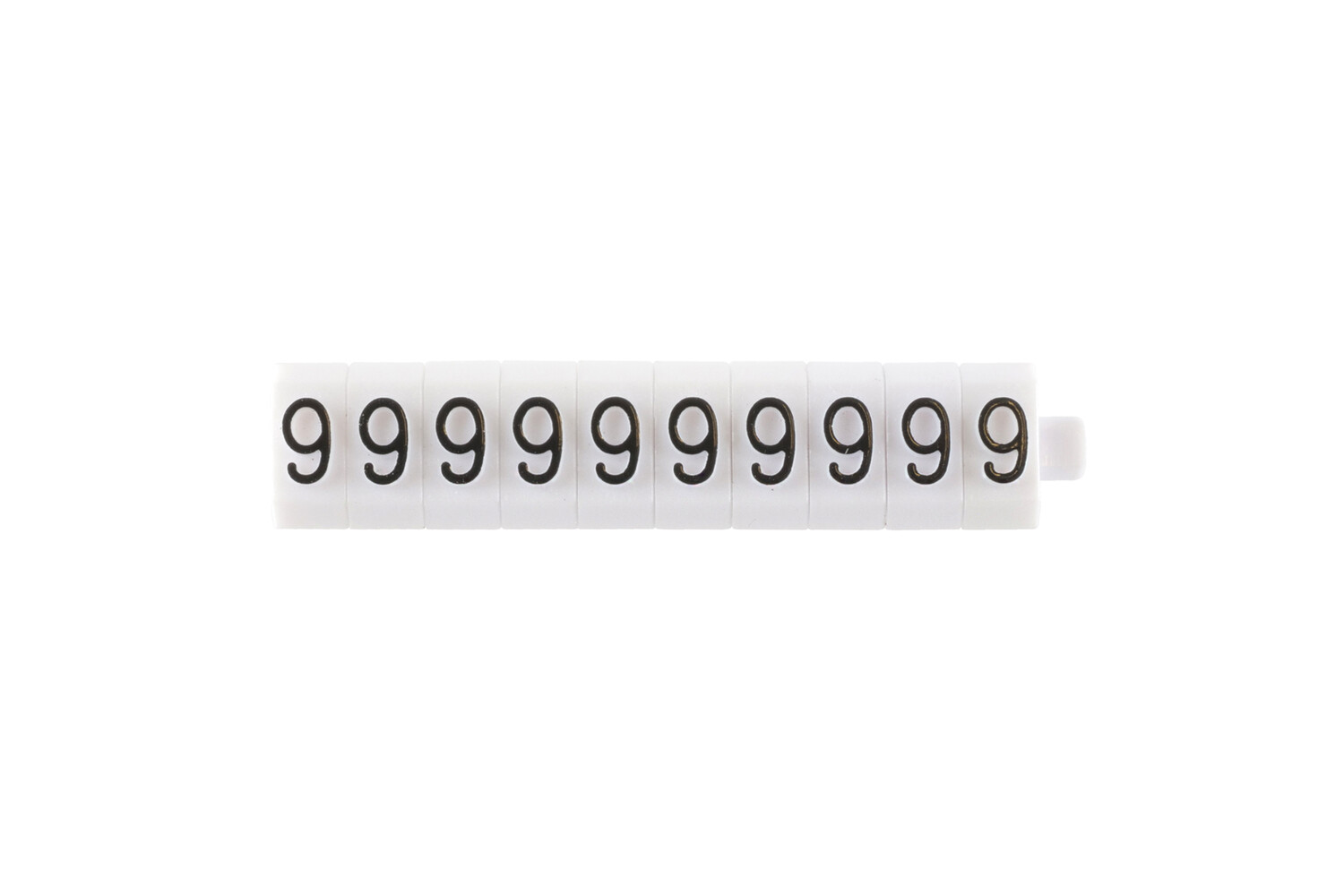 Los teken "9" wit 3 mm - 10 stuks
