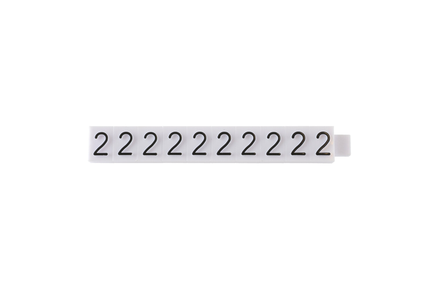Los teken "2" wit 5 mm - 10 stuks