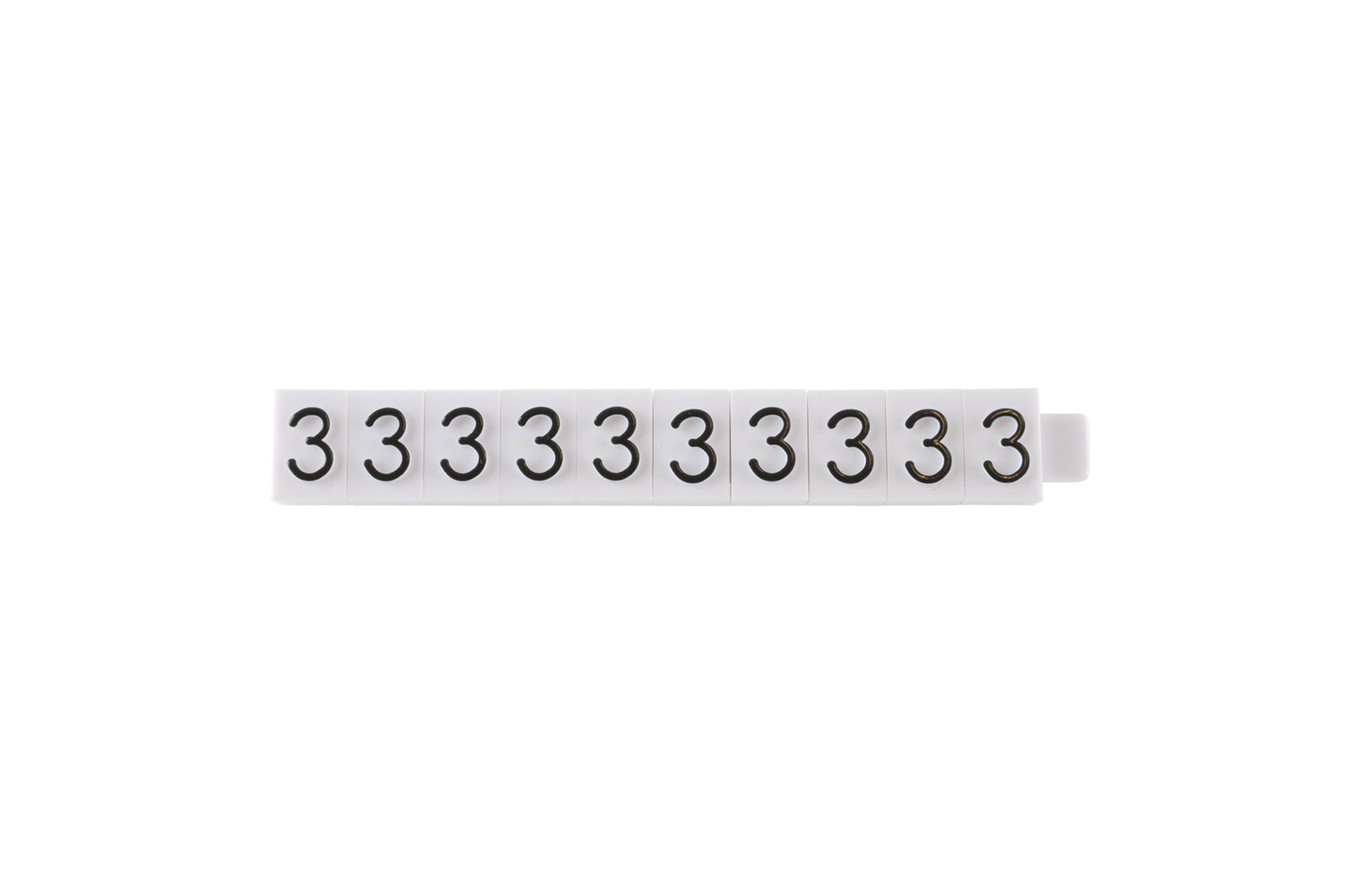 Los teken "3" wit 5 mm - 10 stuks