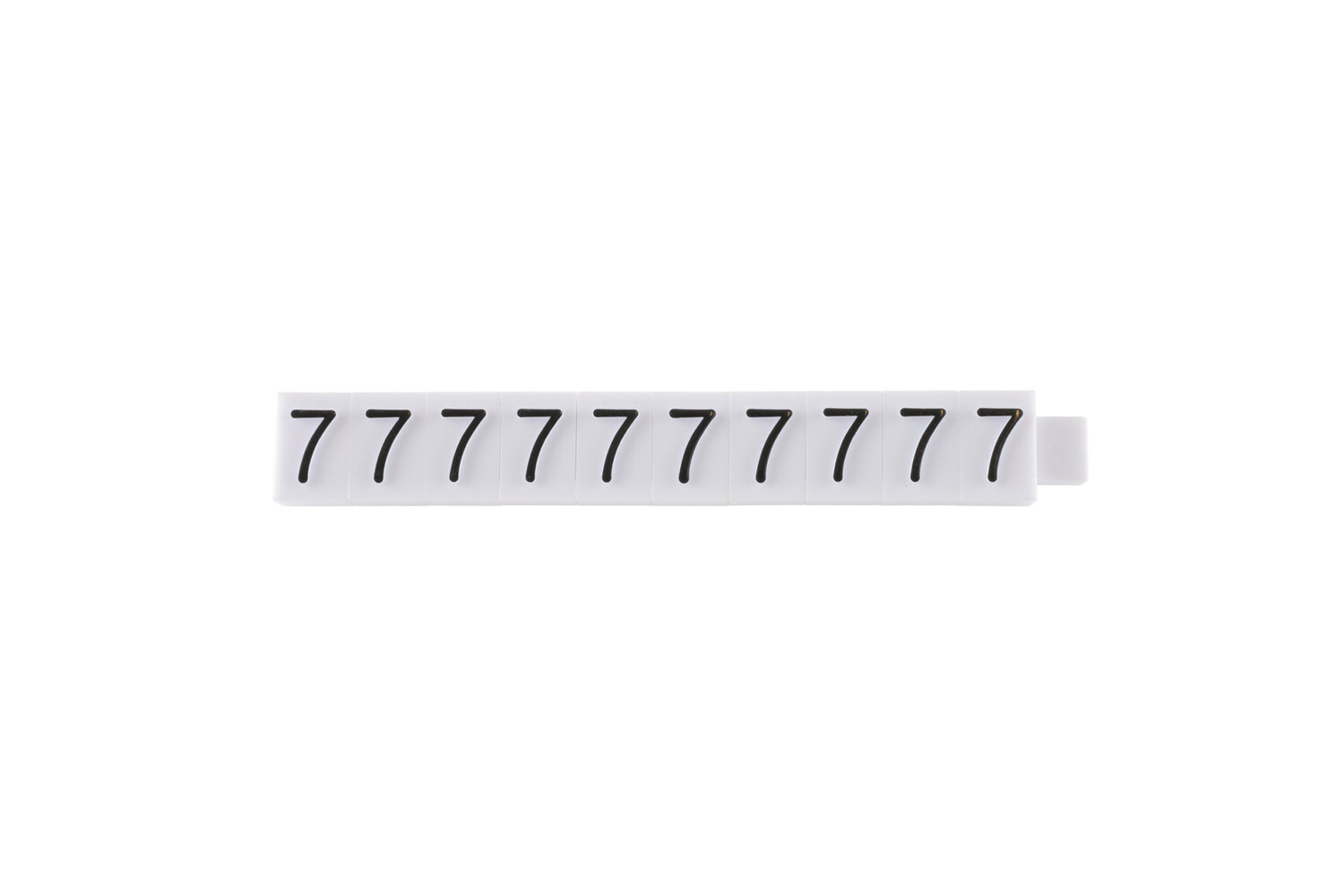 Los teken "7" wit 5 mm - 10 stuks