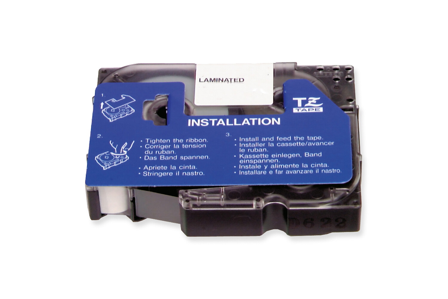 TZE 242 tape 18 mm wit/rood