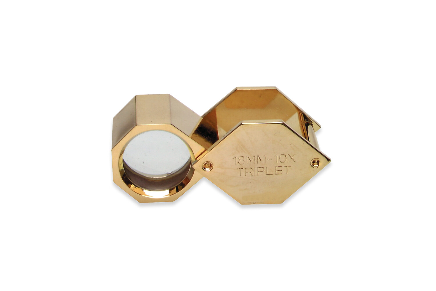 LOUPE DE POCHE HEXAGONALE DOREE- 10 X