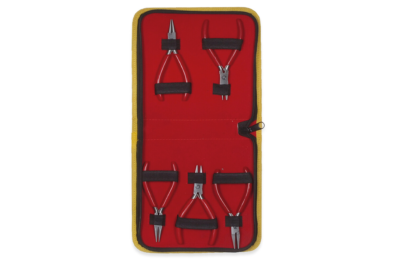 SET DE 5 PINCES AVEC MANCHES ROUGES