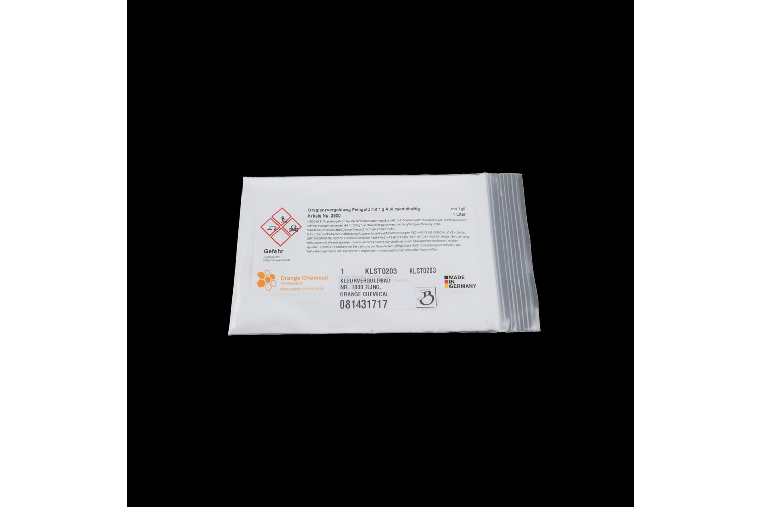 Bain de colorisation or fin Orange Chemical