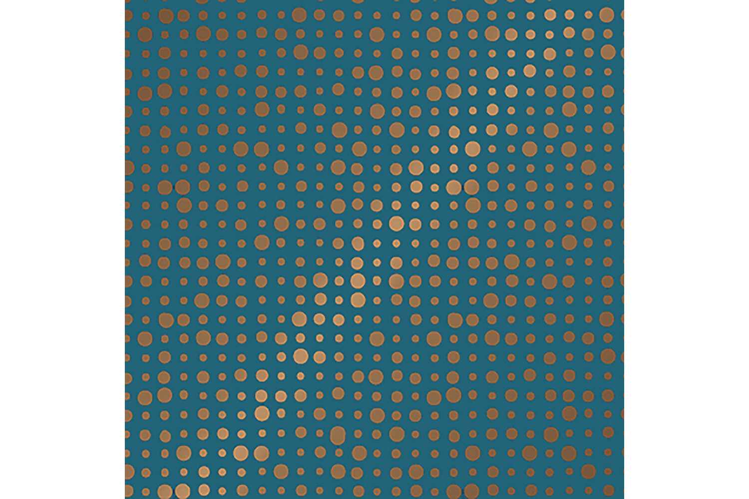Cadeaupapier blauw random dots koper