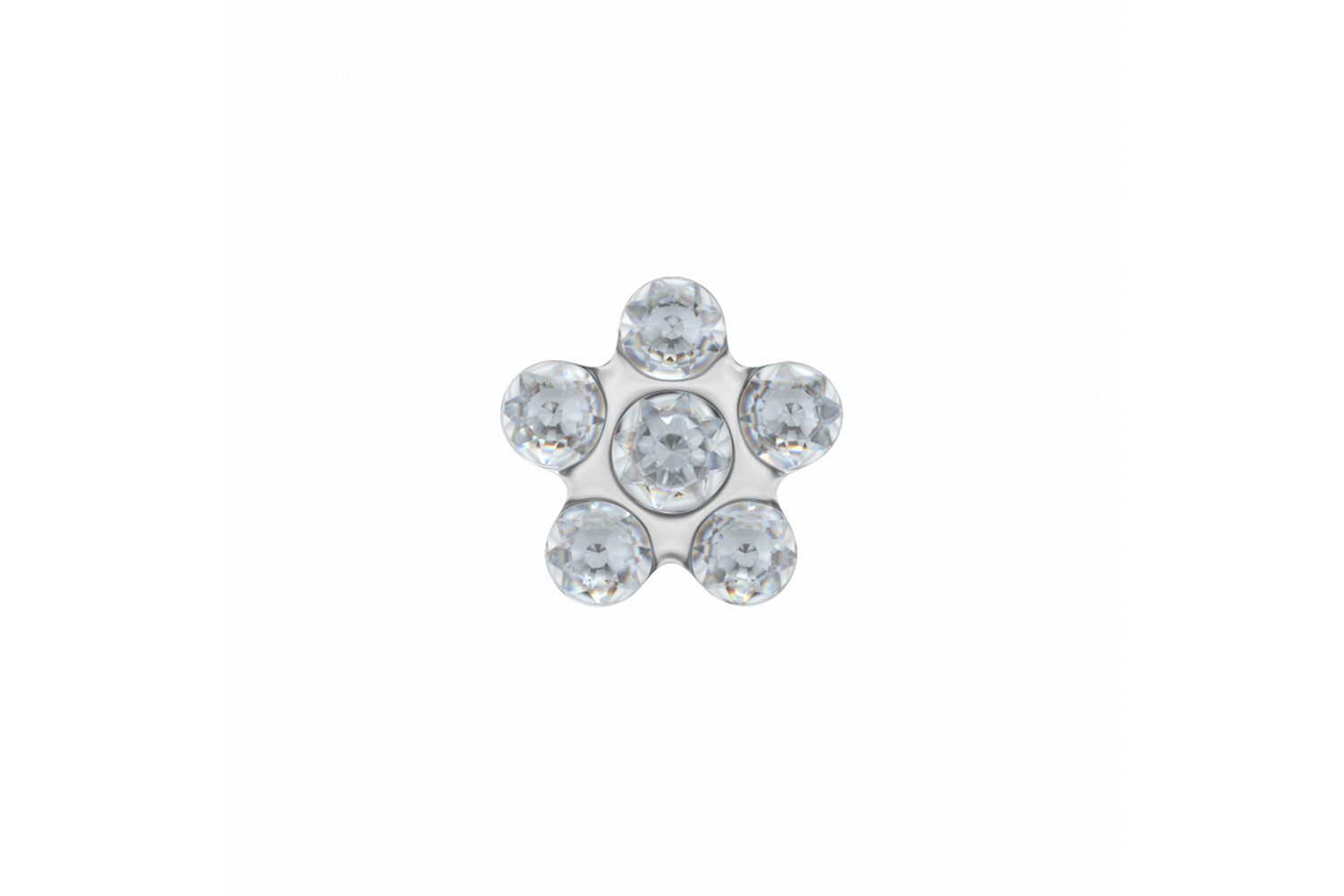 6PAIRE DE B.O. ACIER FLEURS BLANCHES