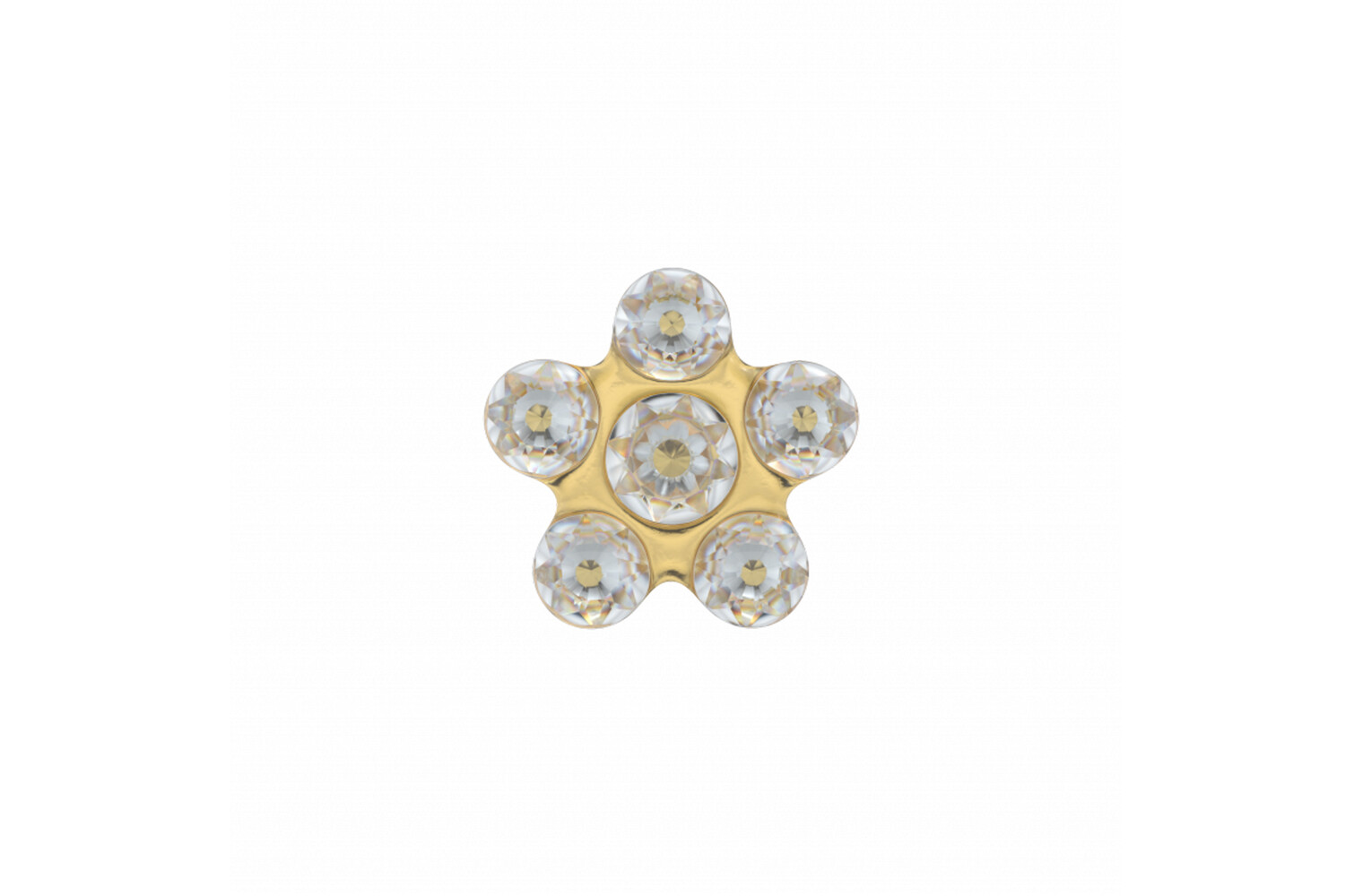 6PAIRE DE B.O. DOREES FLEURS BLANCHES