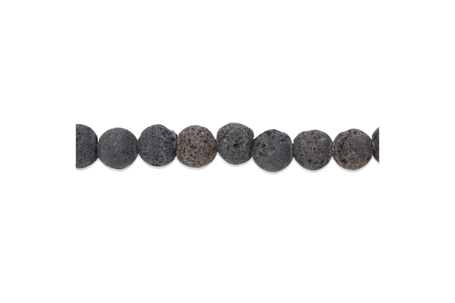 Collier de perles de lave noire 4.0 mm