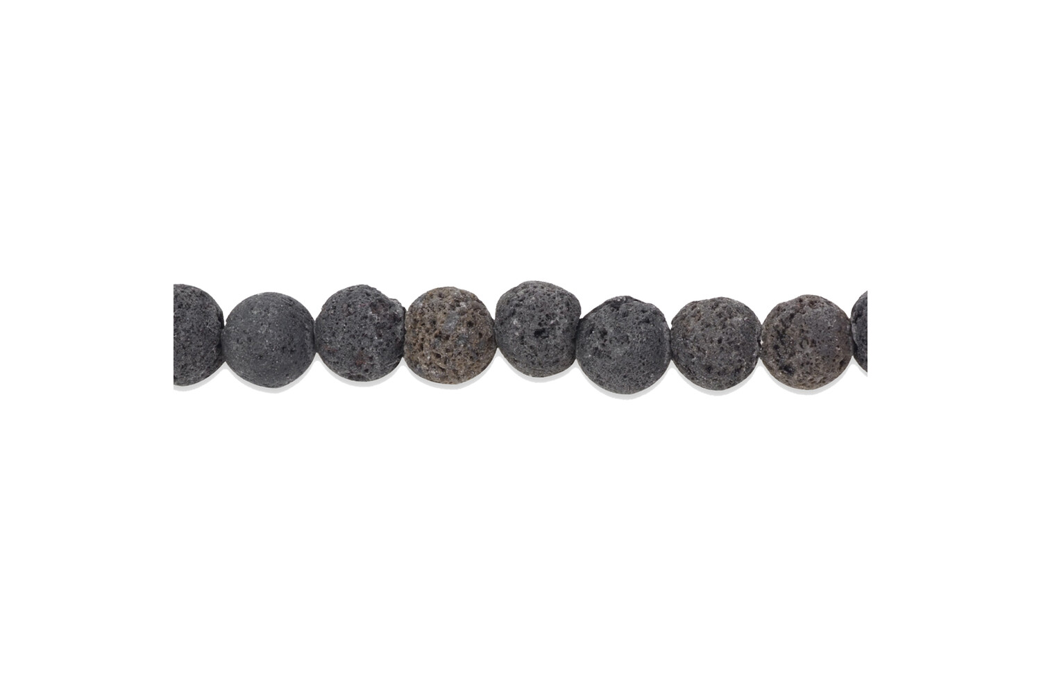 Collier de perles de lave noire 6.0 mm