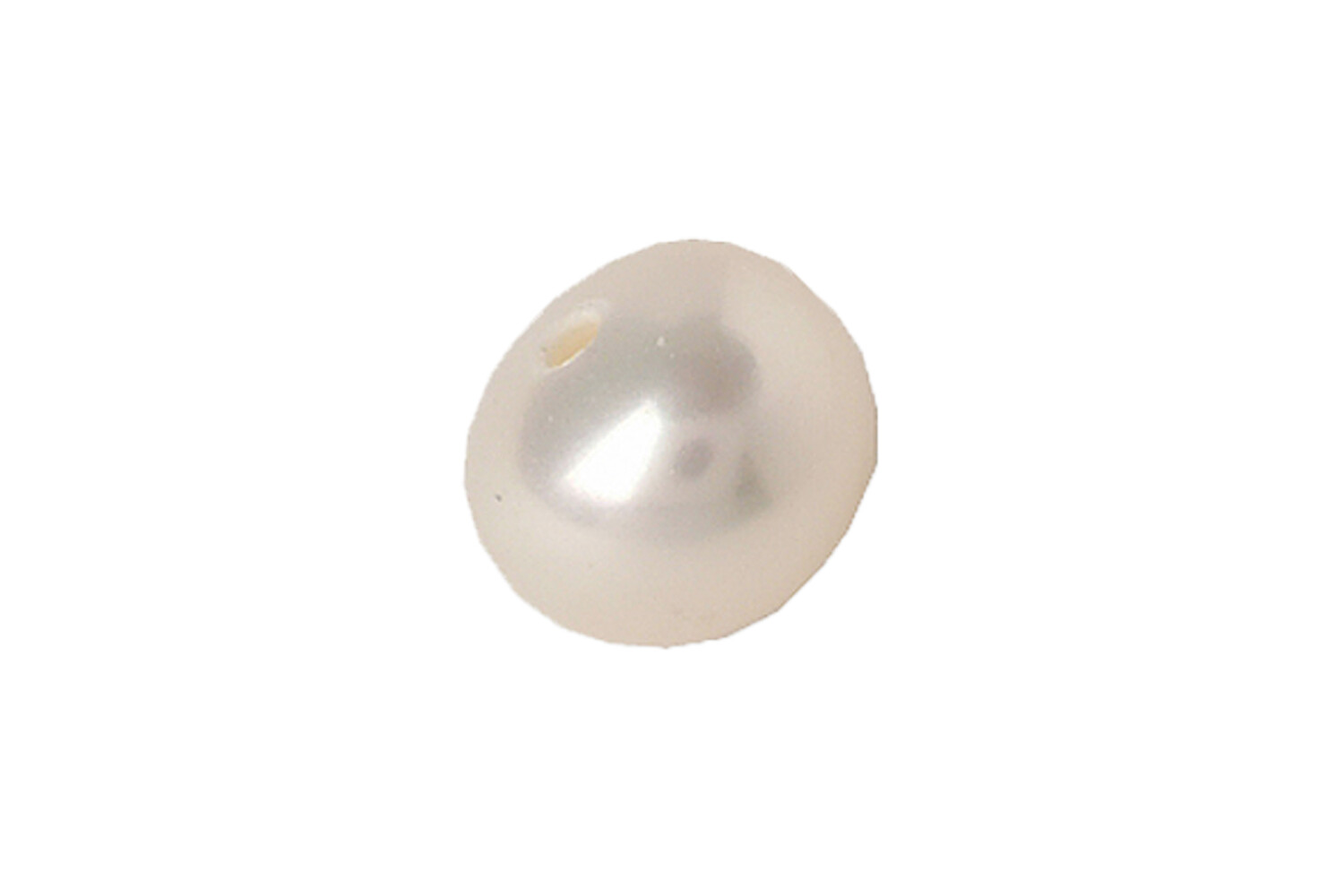Perle d'eau douce bouton blanche 1 trou 4.0 - 4.5 mm