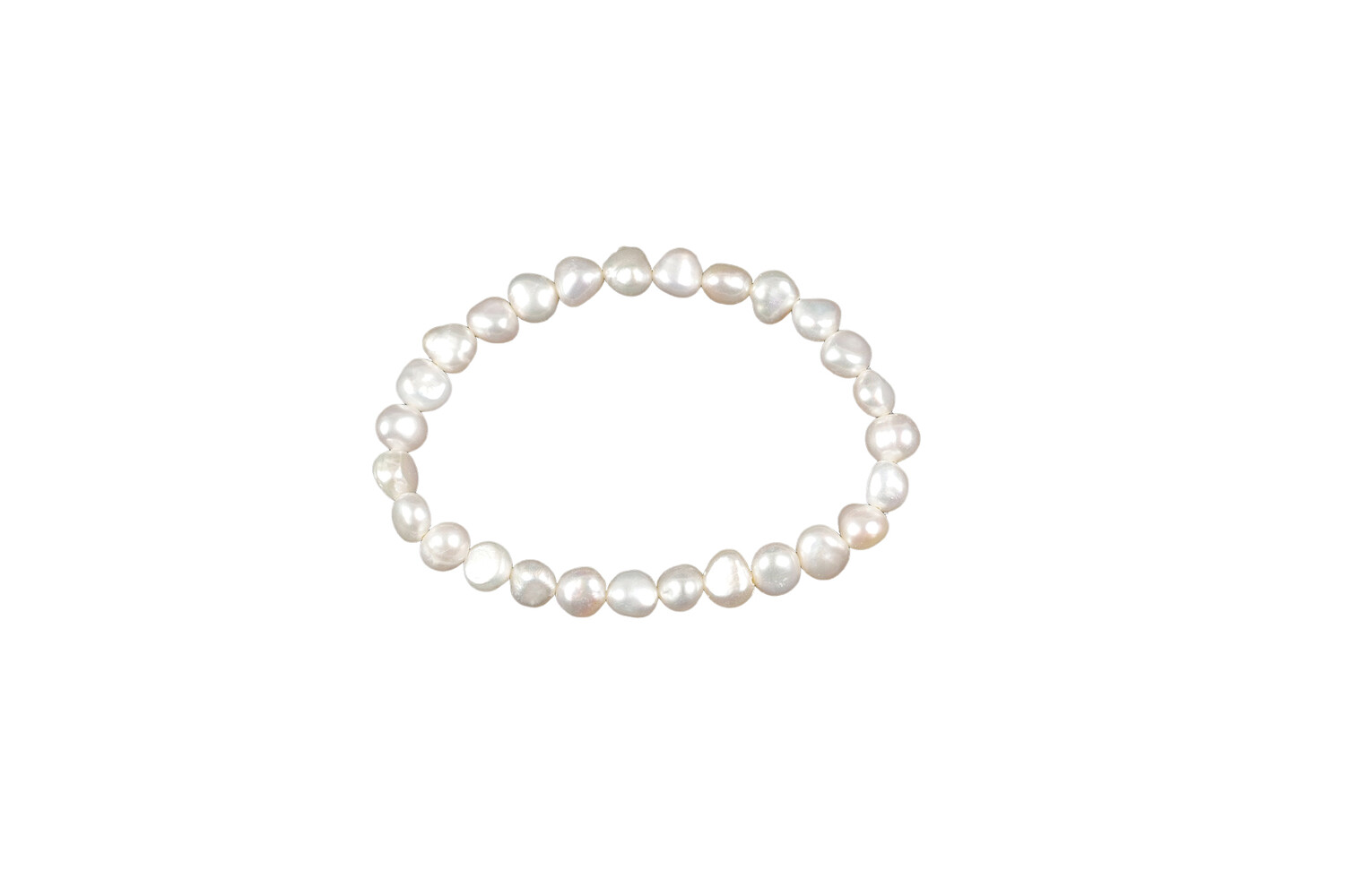 Bracelet de perles d'eau douce blanches 5.5 mm