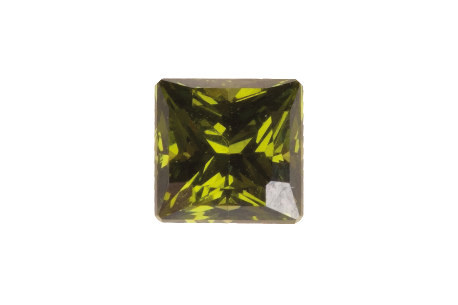 ZIRCONIA VERT OLIVE CARRÉ 2X2 MM