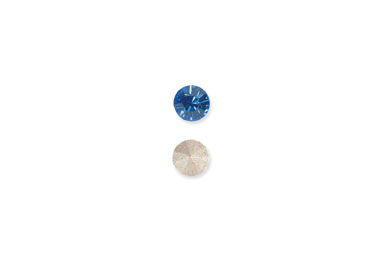 Simili saphir rond taille brillant 2.0 mm
