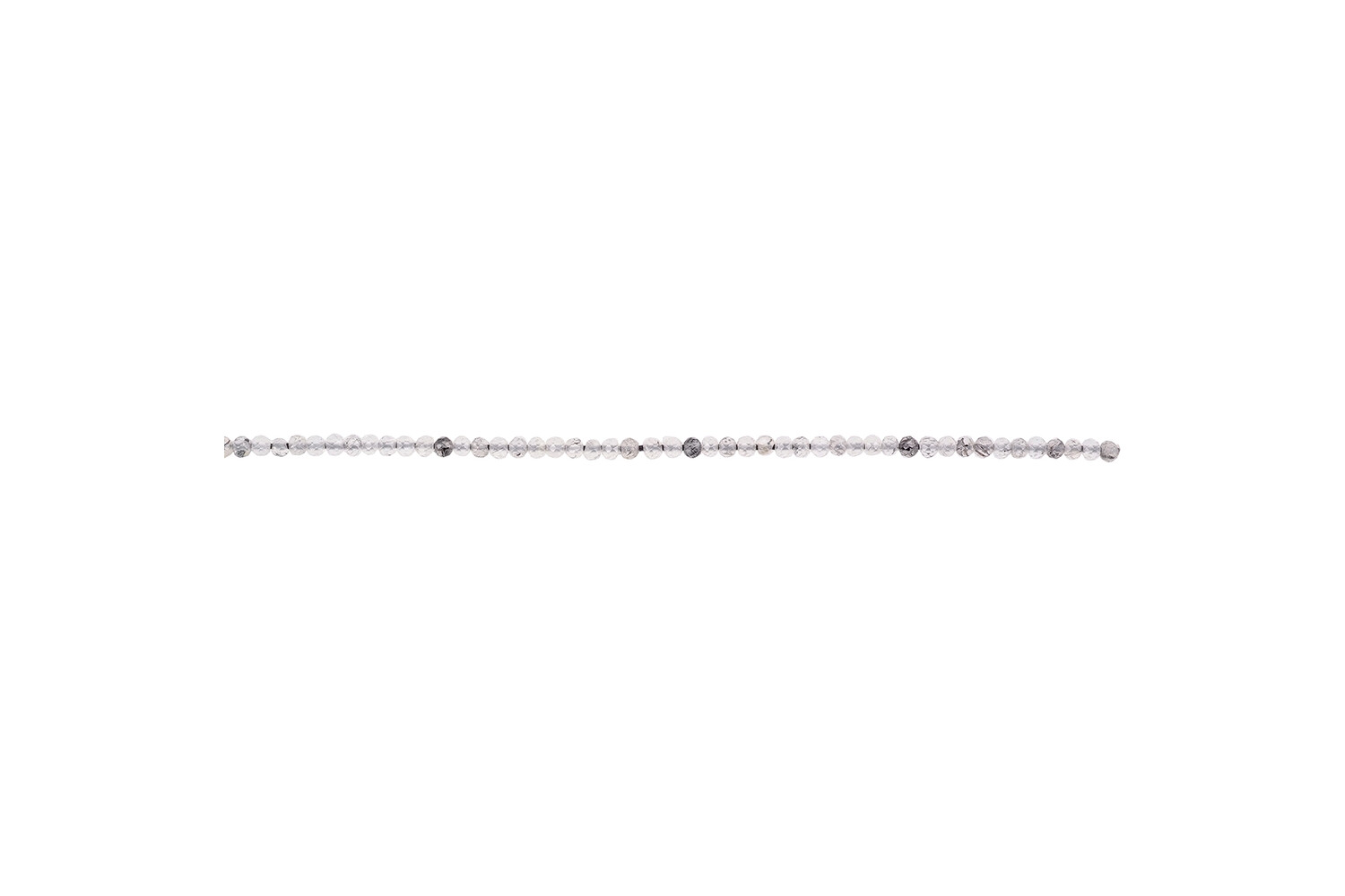 Collier de quartz gris moyens taille facettes 2.0 mm