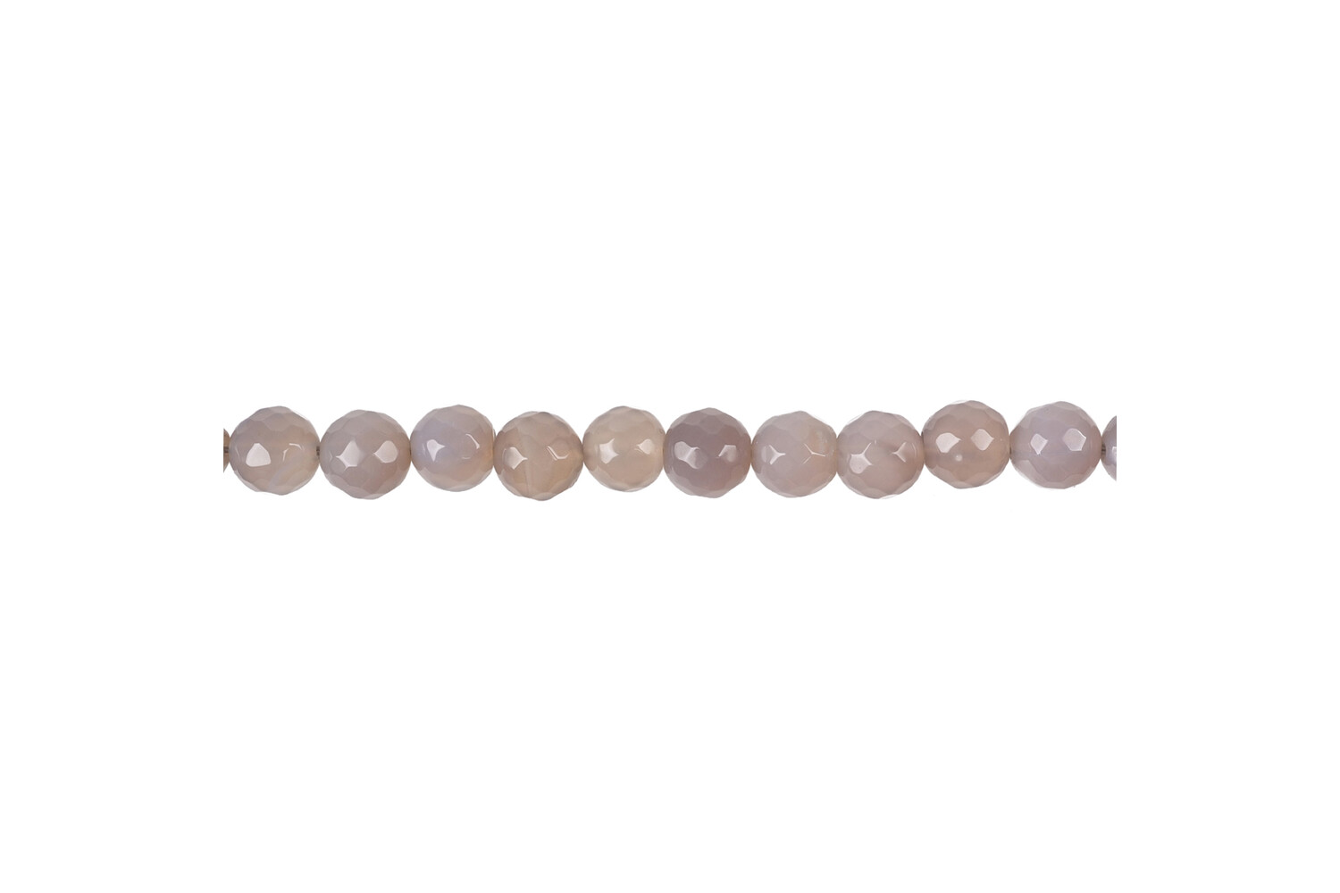 Collier d'agathes grises taille facettes 8.0 mm