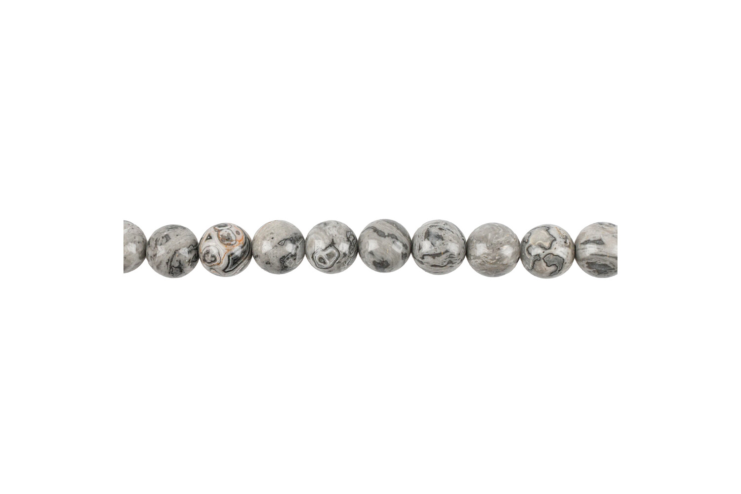 Collier d'agates grises rondes 10.0 mm