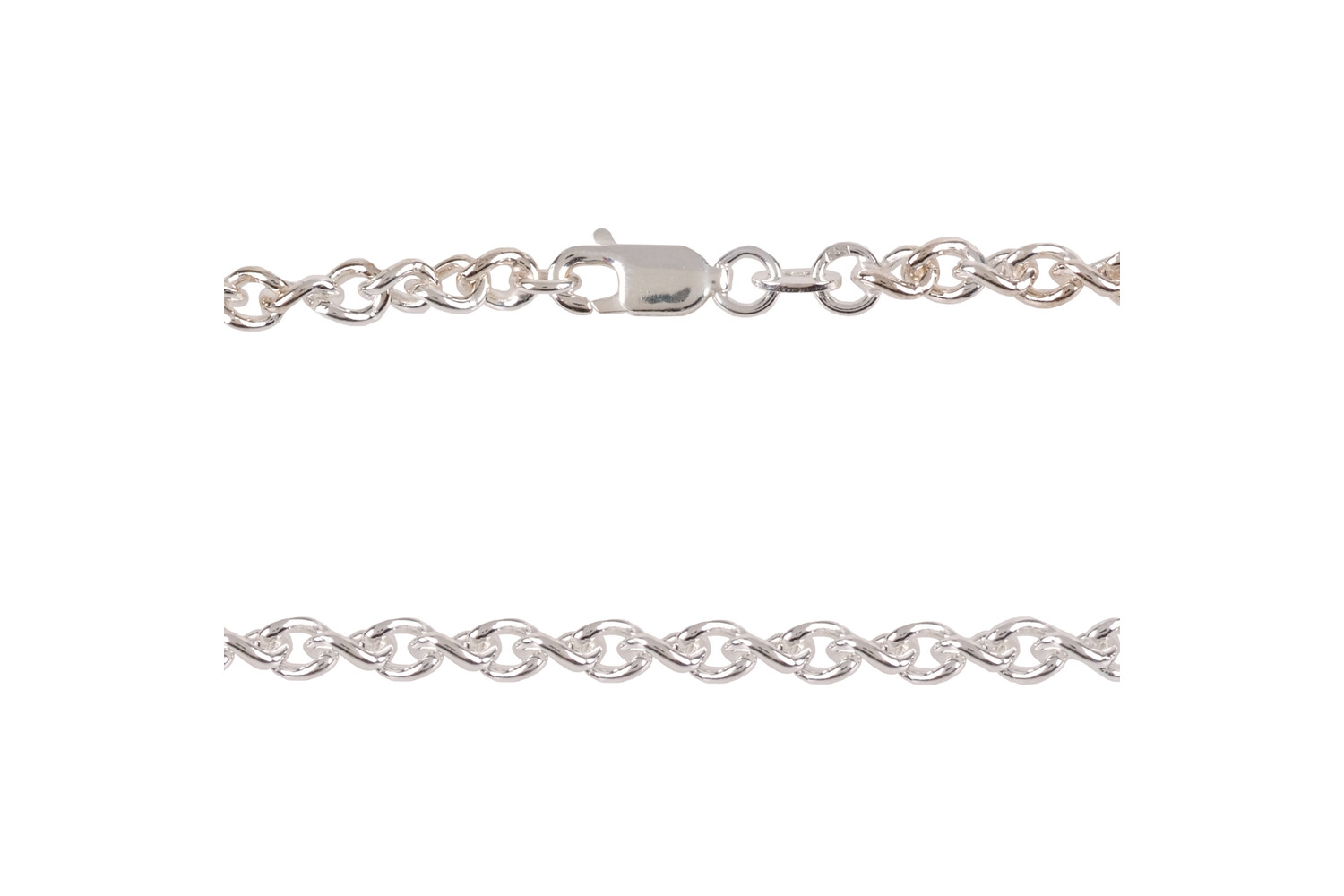 Collier infinity argent 3.8 mm longueur 45 cm