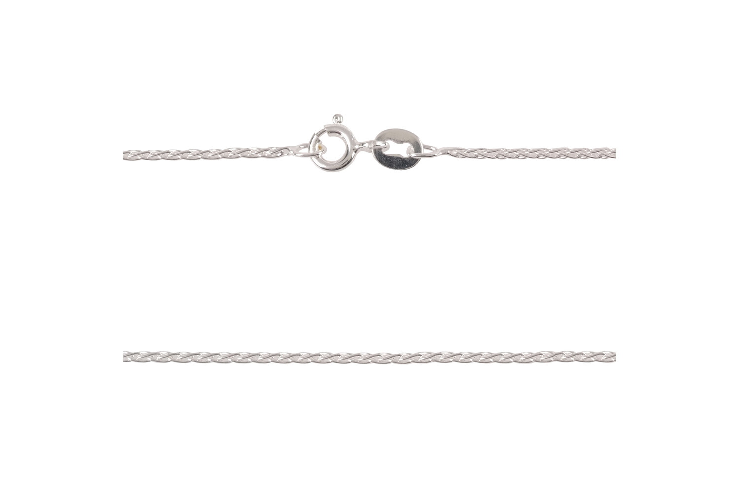 Collier queue de renard argent 1.2 mm longueur 42 cm