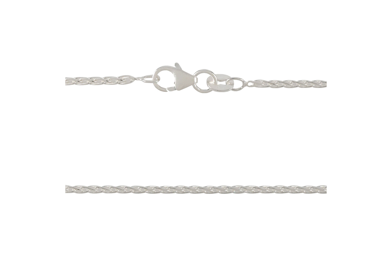 Collier queue de renard argent 1.5 mm longueur 45 mm