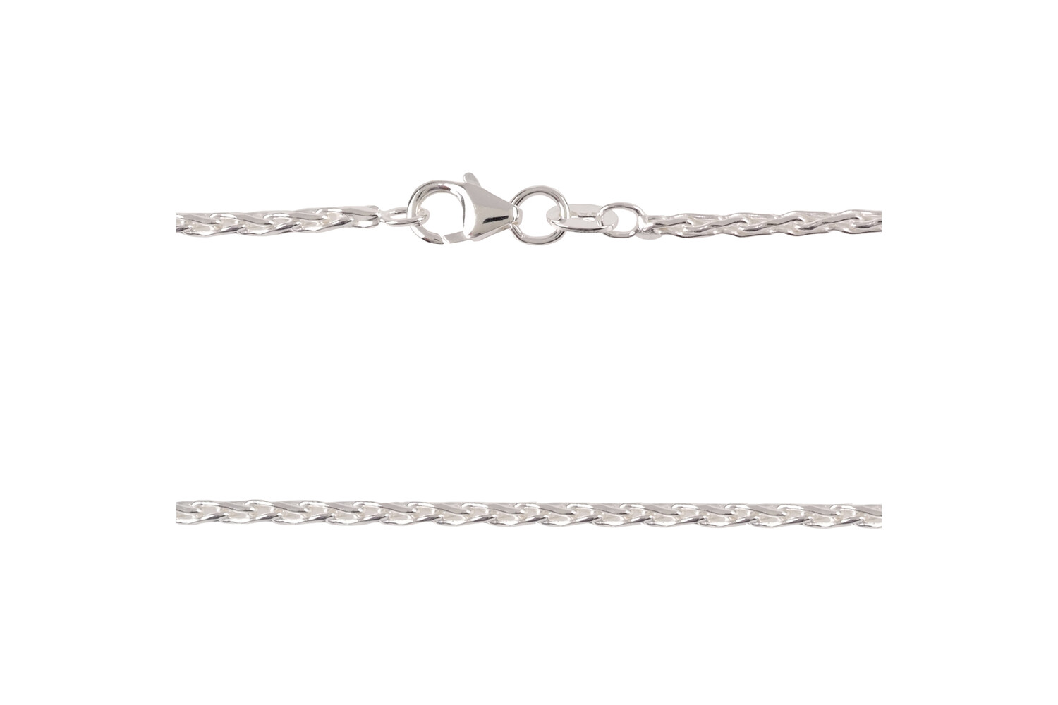 Collier queue de renard argent 2.0 mm longueur 45 cm