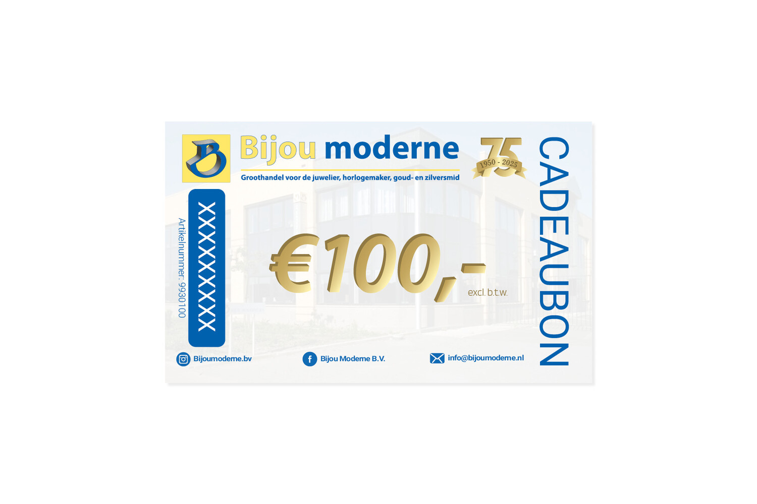 CADEAUBON 100.- EXCLUSIEF BTW