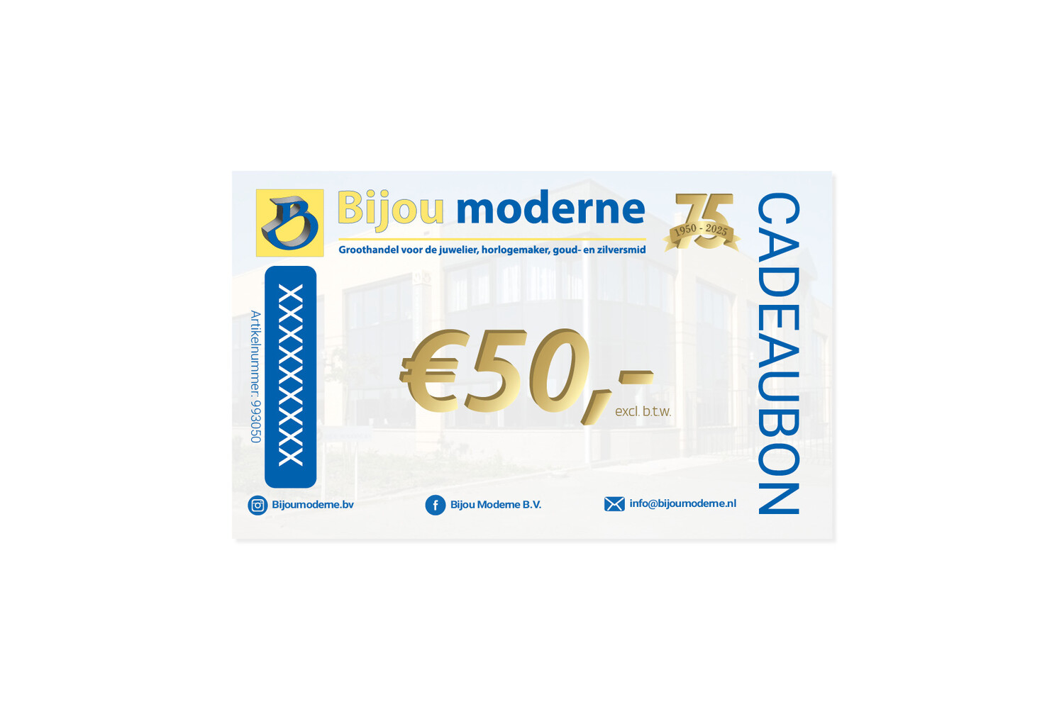 CADEAUBON 50.- EXCLUSIEF BTW