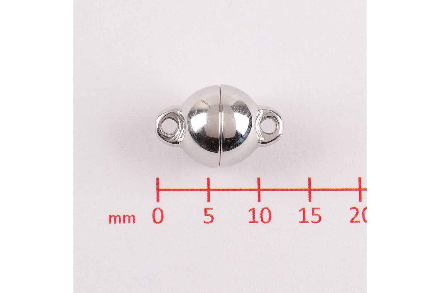 Fermoir magnétique boule argent 8.0 mm
