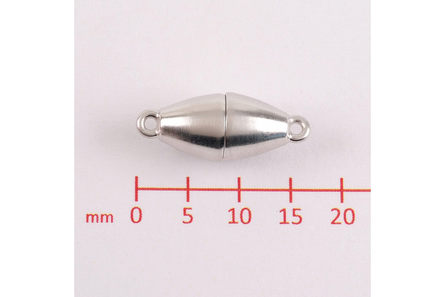 Fermoir magnétique olive argent 6.5 mm