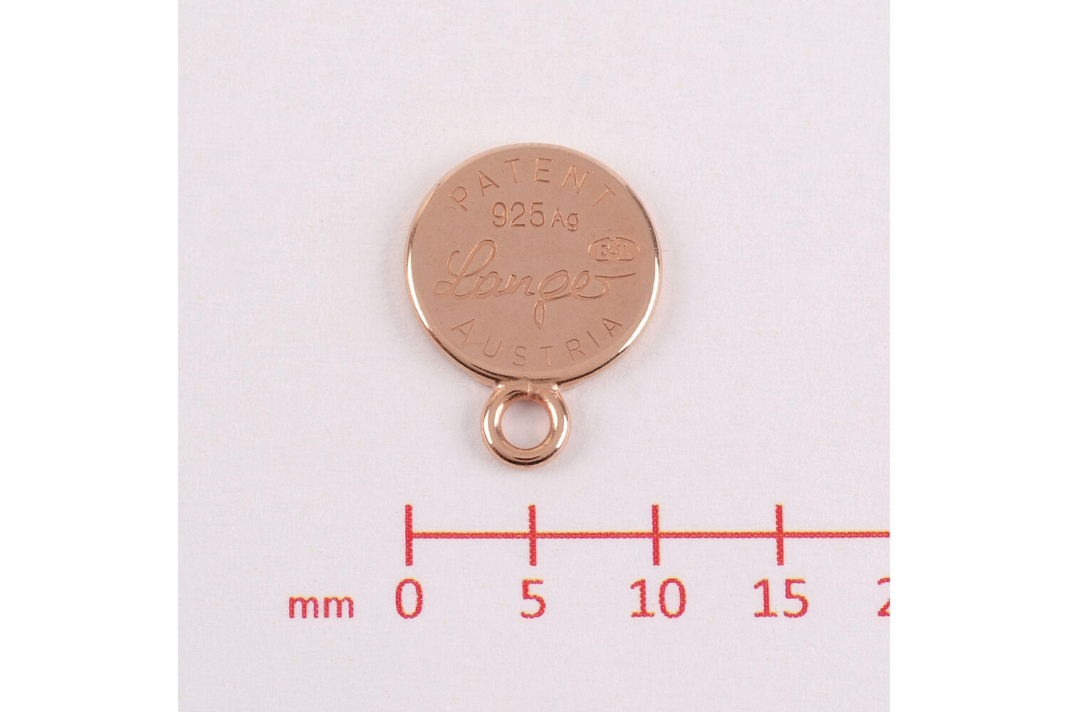 Médaillon argent doré rose 10.0 mm