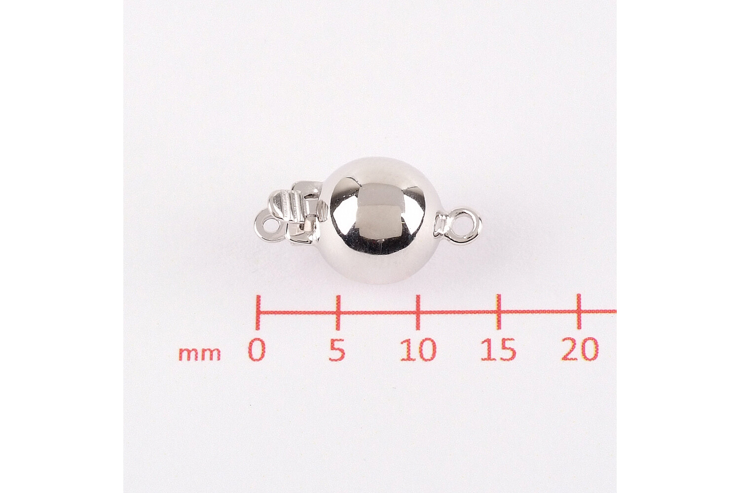 Fermoir boule argent 8.0 mm