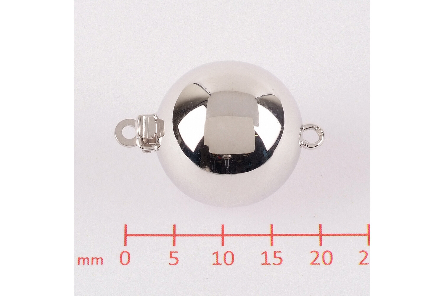 Fermoir boule argent 15.0 mm
