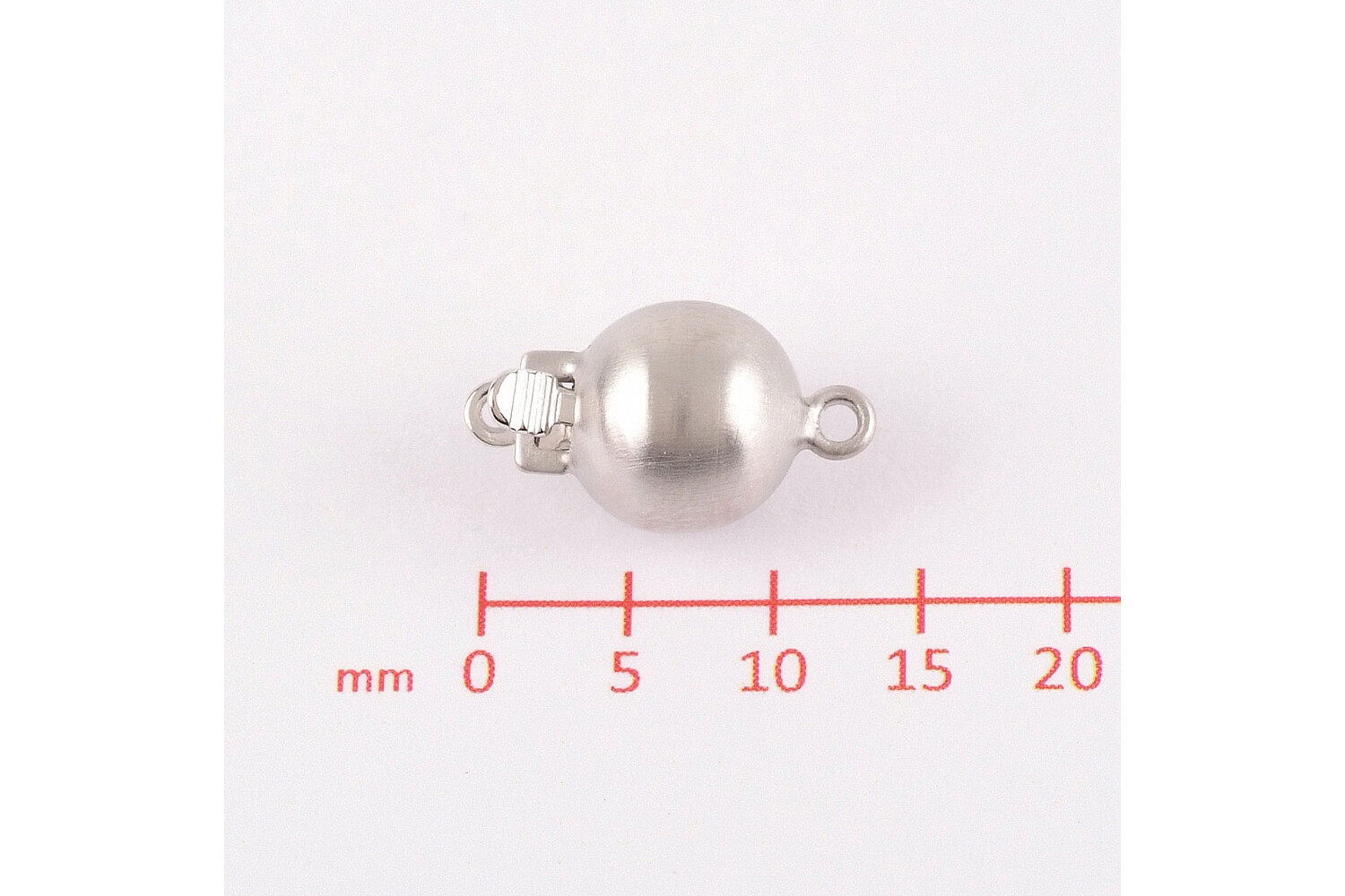 Fermoir boule argent mat 8.0 mm