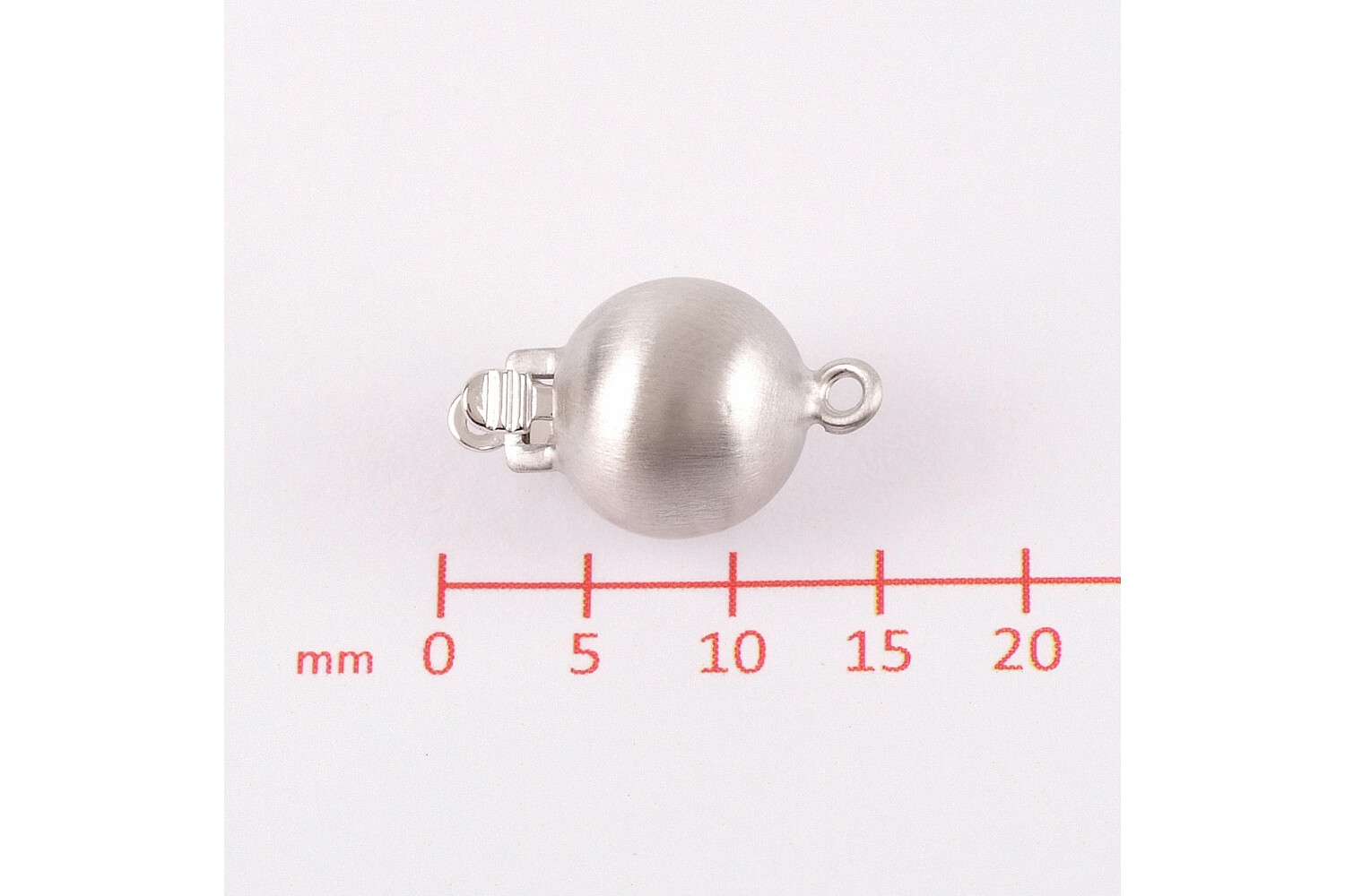 Fermoir boule argent mat 9.0 mm
