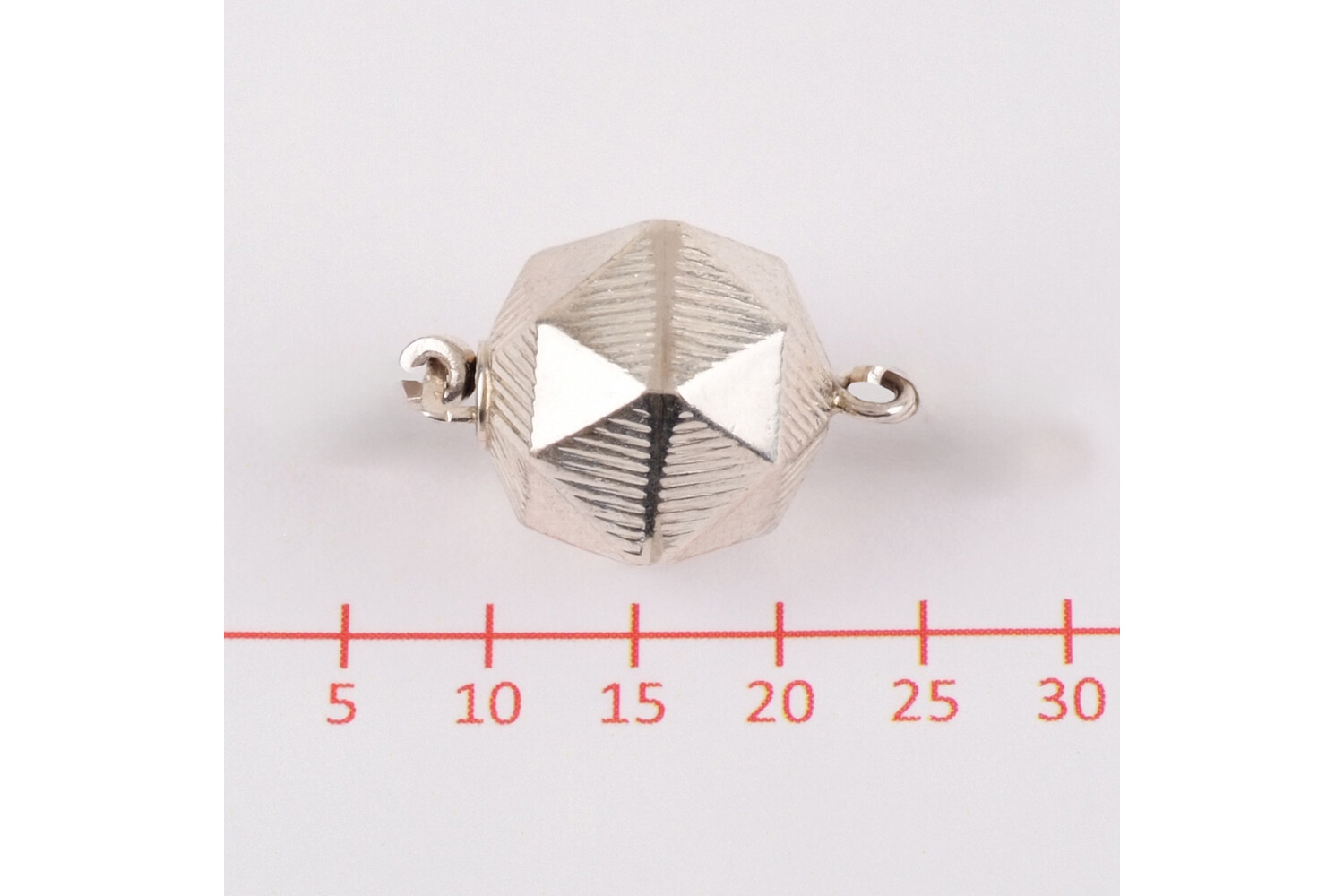 FERMOIR FACETTES ARGENT 12,0 MM