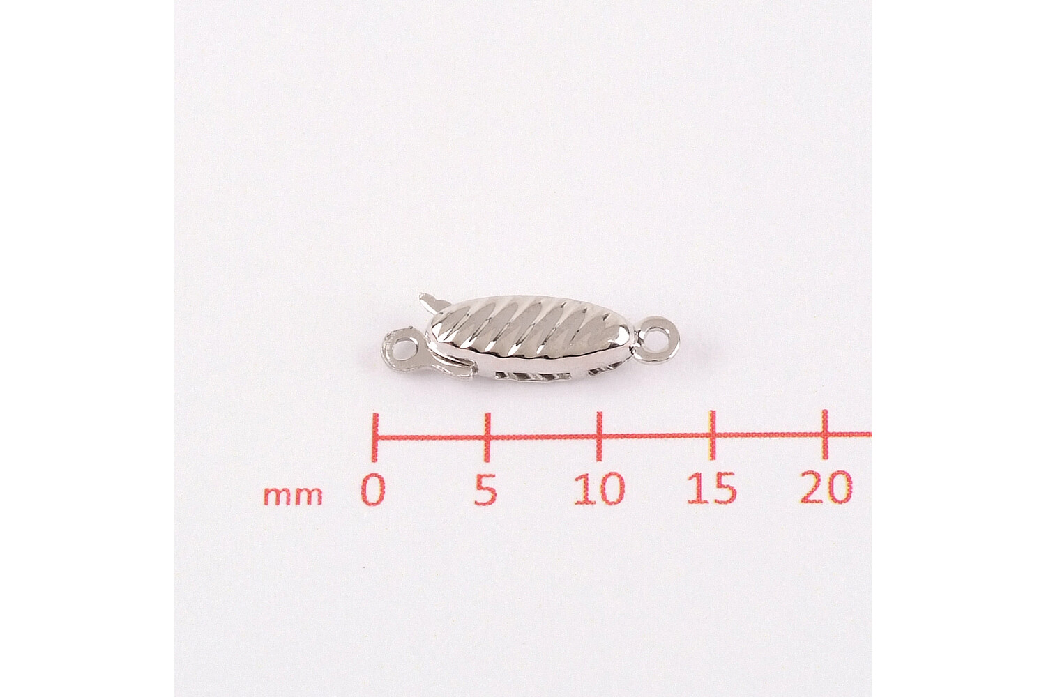 Fermoir oval  double argent gaudronné
