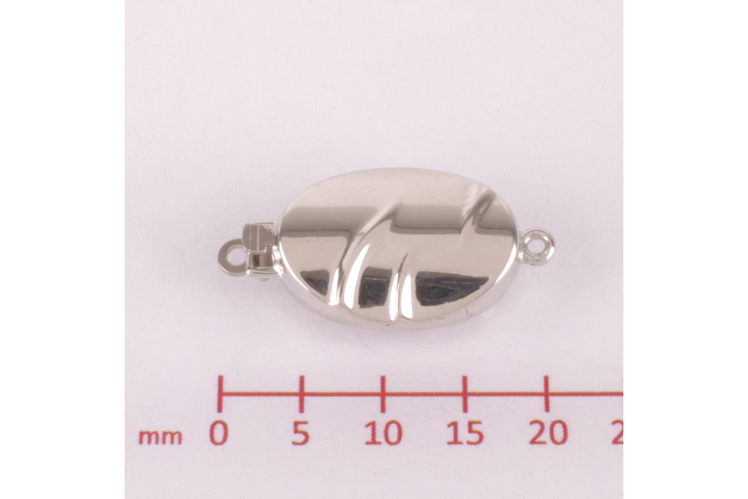 Fermoir olive plat argent travaillé