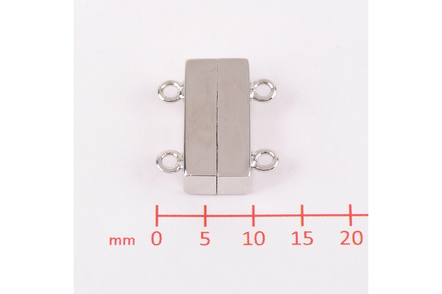 Fermoir magnétique 2 rangs argent 15.0 mm