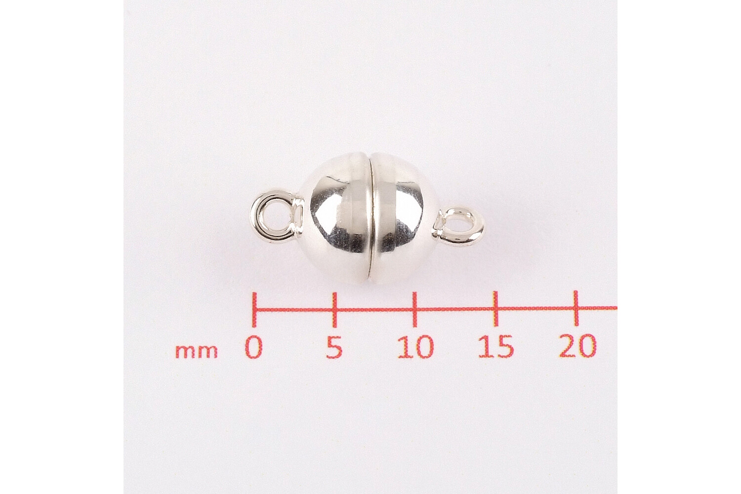 Fermoir magnétique boule argent 8.0 mm