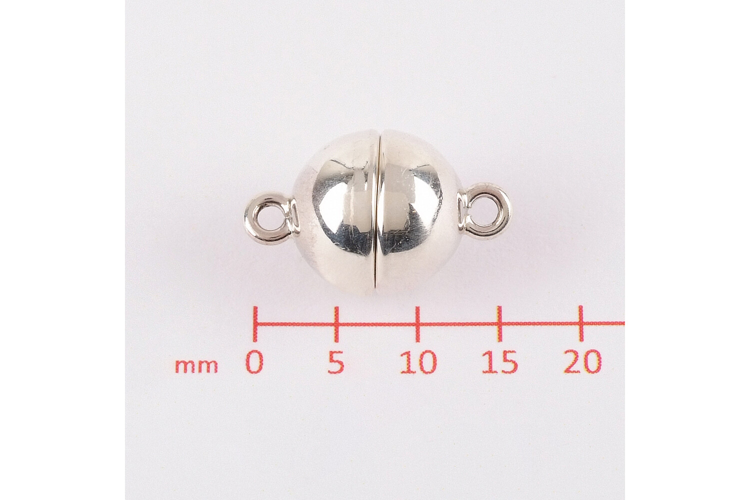 Fermoir magnétique boule argent 10.0 mm