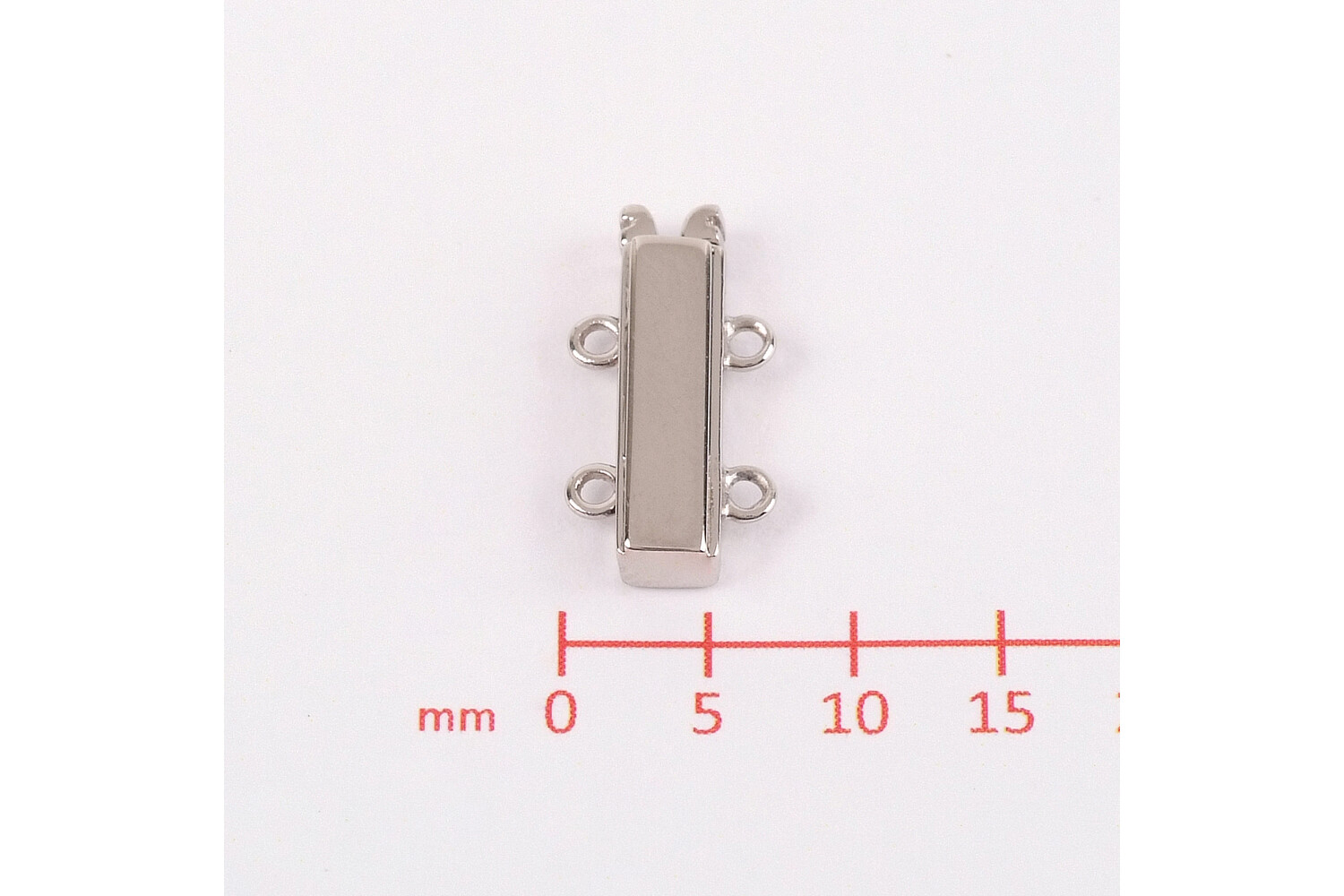 Fermoir de bracelet plat 2 rangs en argent