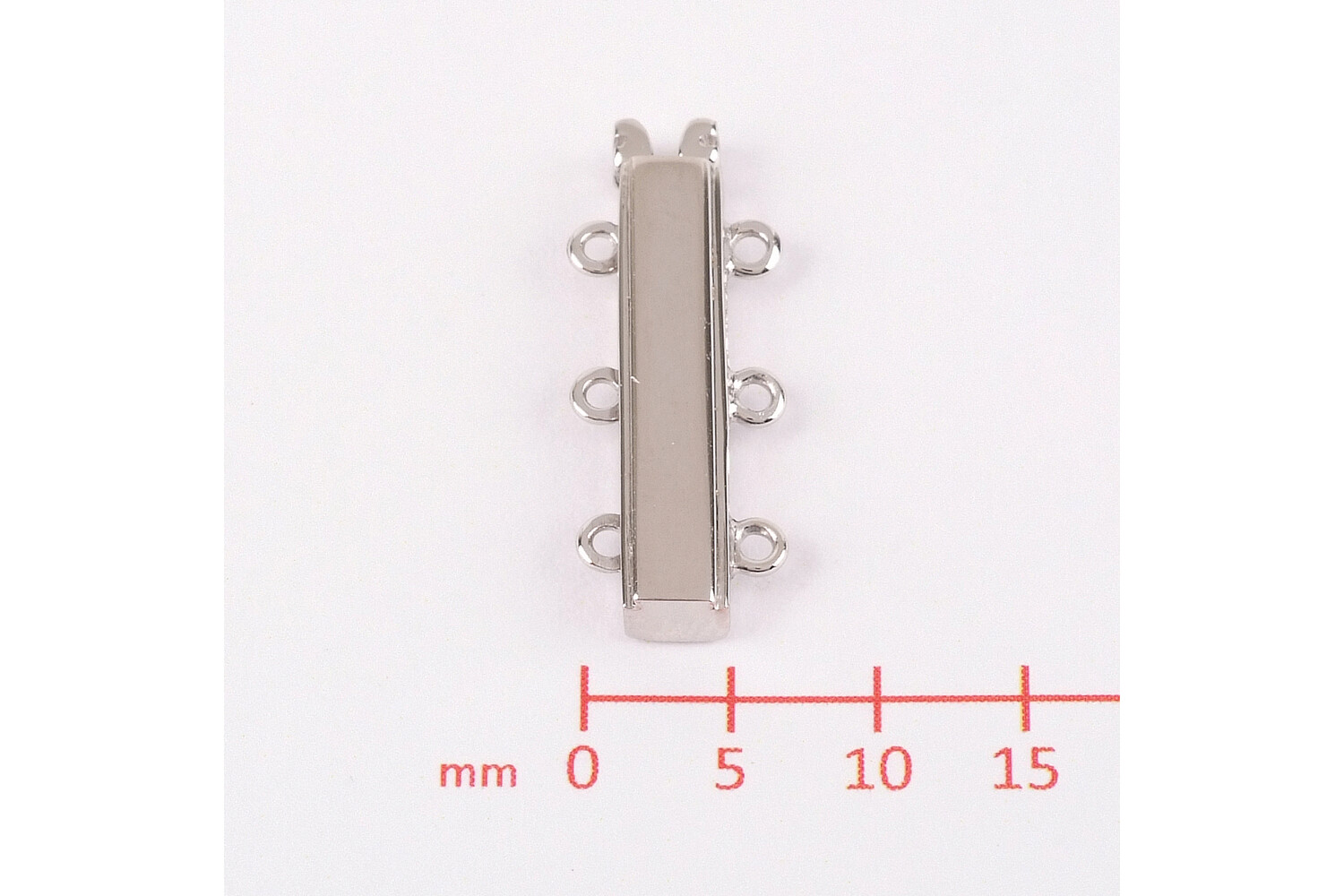 Fermoir de bracelet plat 3 rangs en argent