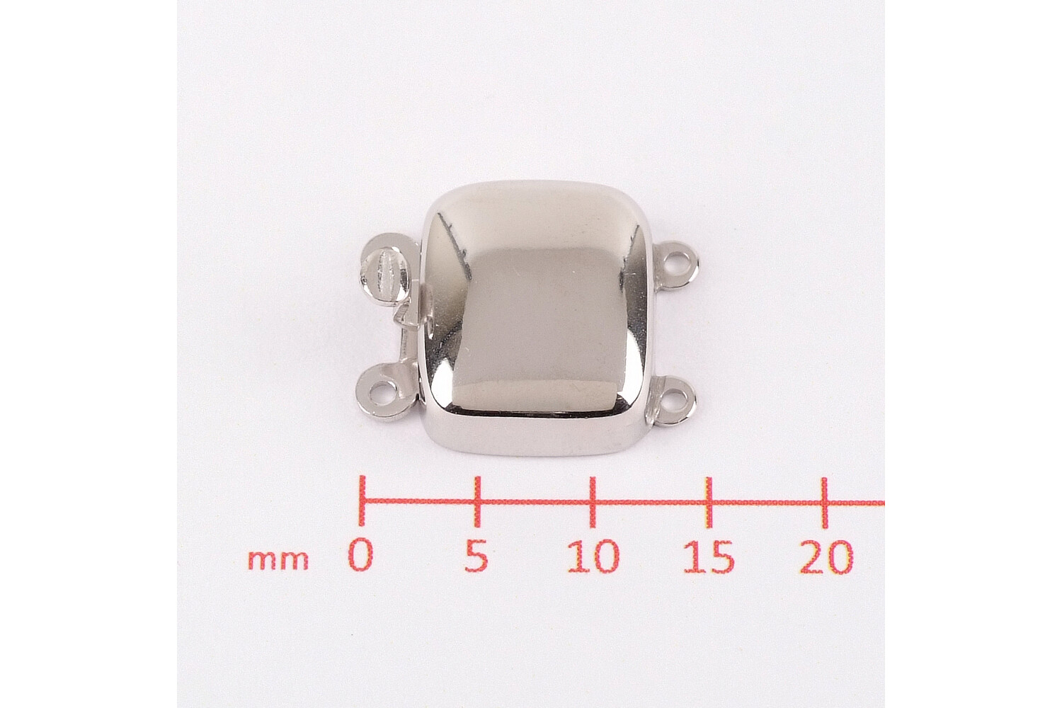 Fermoir de bracelet vertical 2 rangs en argent