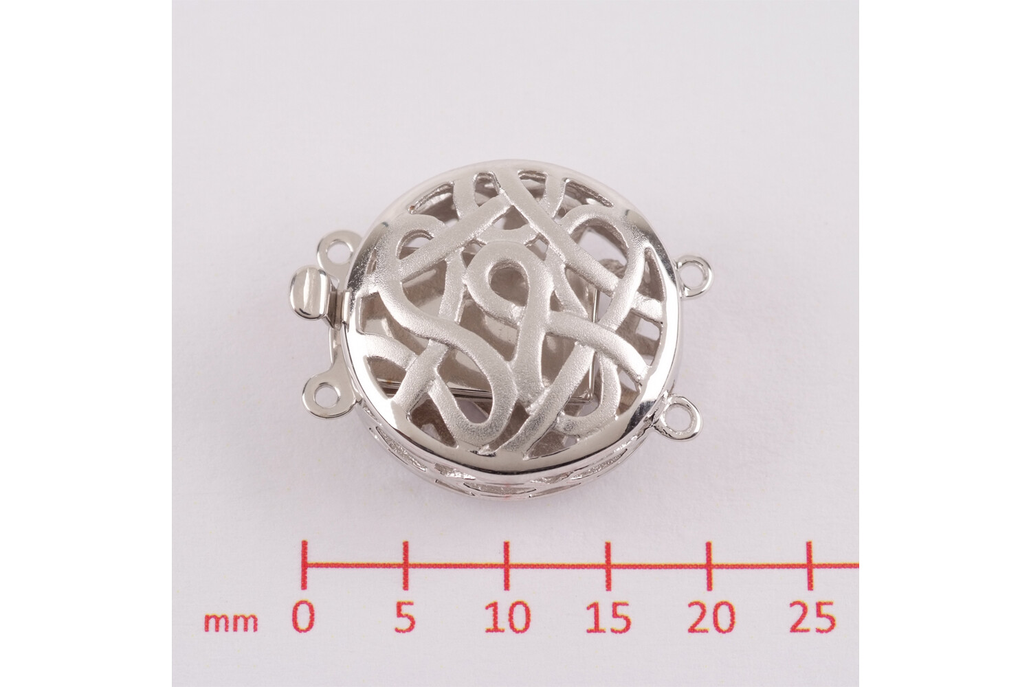 Fermoir  ajouré plat 2 rangs argent