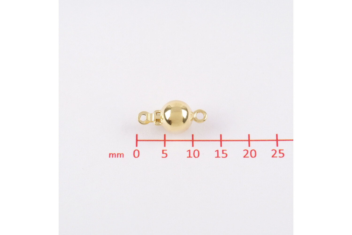 Fermoir boule argent doré 6.0 mm