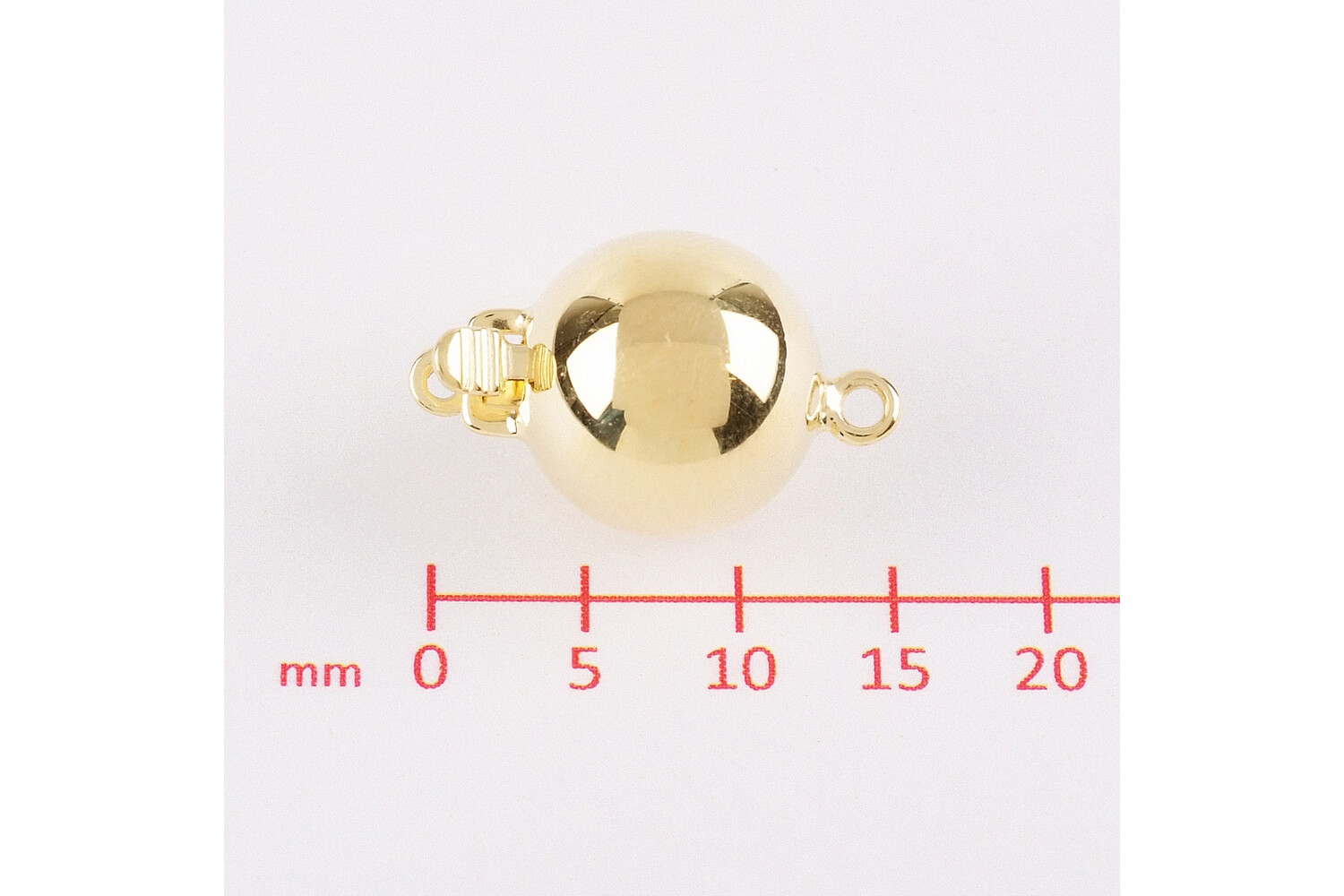 Fermoir boule argent doré 10.0 mm