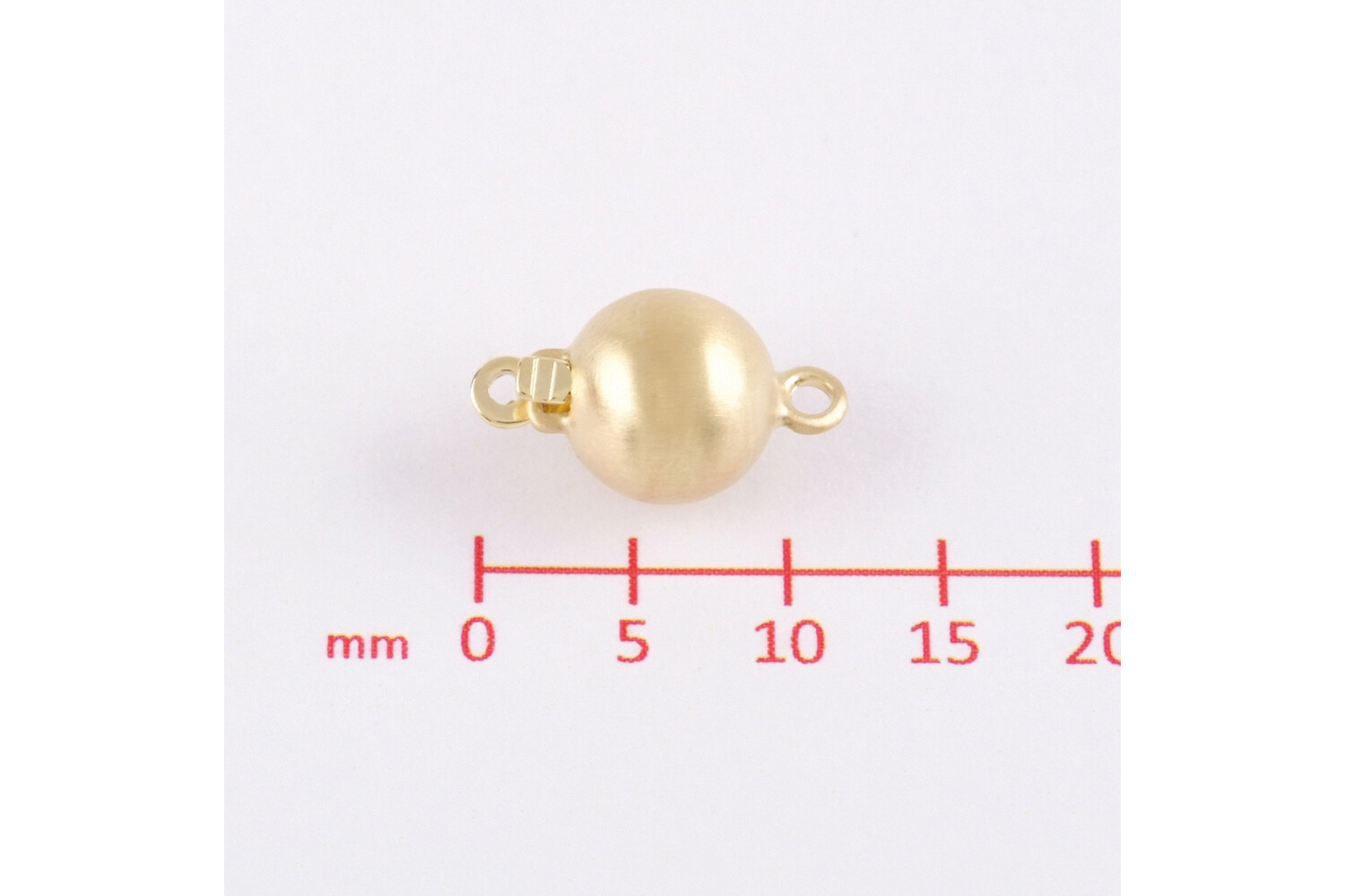 Fermoir boule argent doré mat 7.0 mm
