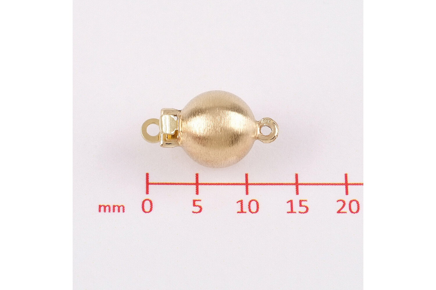 Fermoir boule argent doré mat 8.0 mm