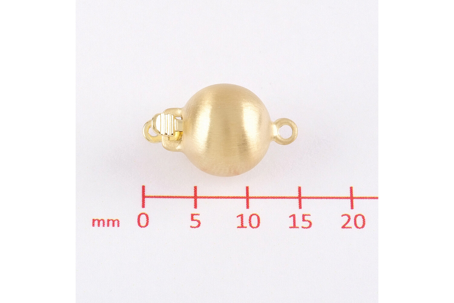 Fermoir boule argent doré mat 9.0 mm